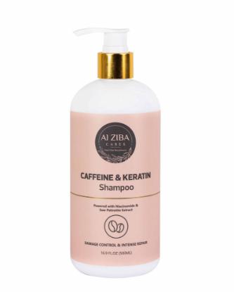 Picture of Alziba Cares Caffeine and keratin Shampoo for Damage Control and Intense Repair 500ml