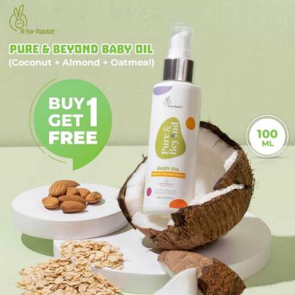 Picture of R for Rabbit Pure & Beyond Baby Oil Coconut + Almond + Oatmeal 100ml (Buy 1 Get 1 Free)
