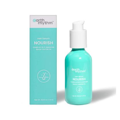 Picture of Earth Rhythm Nourish Hair Serum For Dry & Frizzy Hair with Camellia & Jamaican Black Castor Oil - 50ml