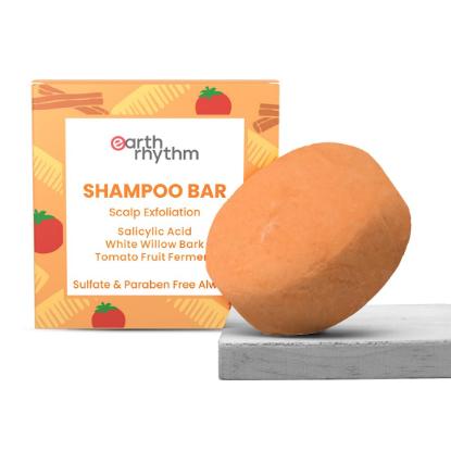 Picture of Earth Rhythm Exfoliating Shampoo Bar for Flaky & Oily Scalp with 2% Salicylic Acid 80gm (Paper Box)