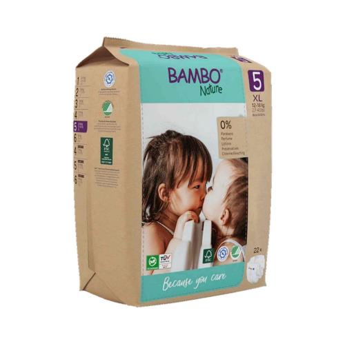 Picture of Bambo Nature Diapers Size 5 (XL), Tape Style (12-18 kg / 27-40 lbs) 22Pcs