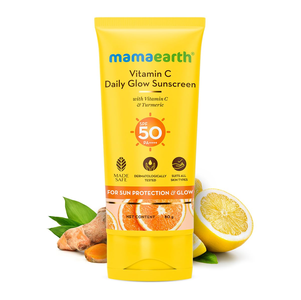 Mamaearth Vitamin C Daily Glow Sunscreen SPF 50 PA++++ 80gm