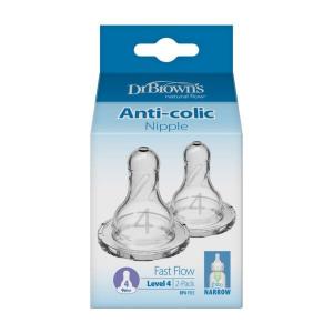 Picture of Dr. Brown's Level 4 Silicone Narrow Nipple, 2-Pack (313-INTL)