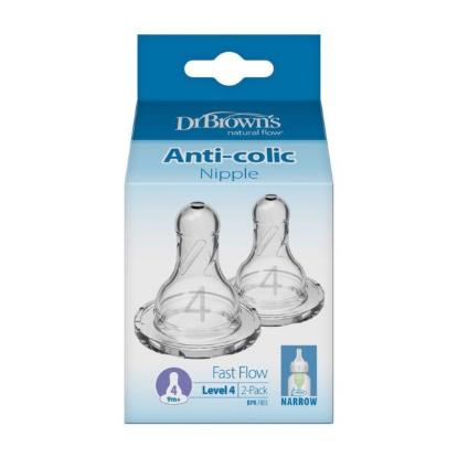 Picture of Dr. Brown's Level 4 Silicone Narrow Nipple, 2-Pack (313-INTL)