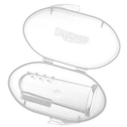 Picture of Dr. Brown's Silicone Finger Toothbrush with Case, Clear (HG010)
