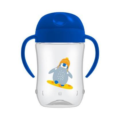 Picture of Dr. Brown's 9 oz/270ml Soft-Spout Toddler Cup w/ Handles - Blue Penguin Deco (9m+), 1-Pack (TC91025-INTL)