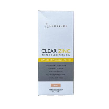 Picture of Ceuticoz Clear Zinc Tinted Sunscreen Gel SPF 50 PA++++ (Ivory) 50gm