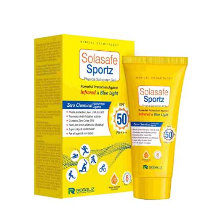 Picture of Solasafe Sportz SPF 50 + PA+++ Physical Sunscreen Gel 50gm