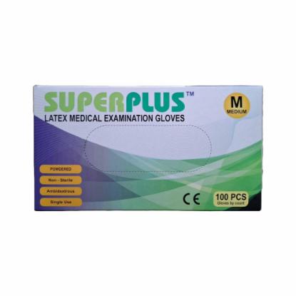 Picture of Superplus Latex Medical Examination Gloves 100pcs (Medium)