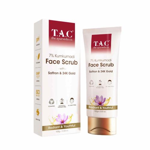 Picture of T.A.C. 7% Kumkumadi Face Scrub With Saffron & 24K Gold 100gm