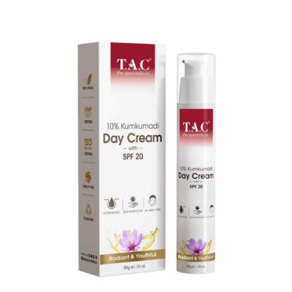 Picture of T.A.C. 10% Kumkumadi  Day Cream Moisturizer With SPF 20 - 50gm