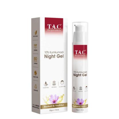 Picture of T.A.C. 10% Kumkumadi Night Gel For Glowing Skin 50gm
