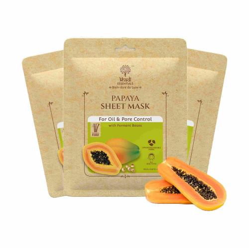 Picture of Khadi Essentials Papaya Sheet Mask With Ferment Beans 20ml