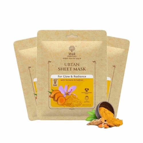 Picture of Khadi Essentials Ubtan Sheet Mask With Turmeric & Saffron 20ml