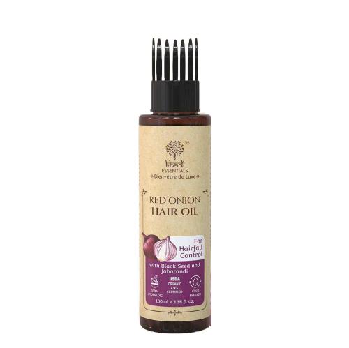 Picture of Khadi Essentials Red Onion Hair Oil With Black Seed & Jaborandi 100ml