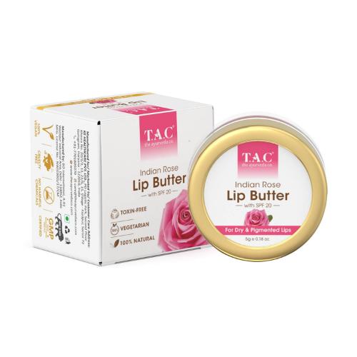 Picture of T.A.C. Indian Rose Lip Butter for Women and Men With Rose Petal & Vitamin E Extract 5g