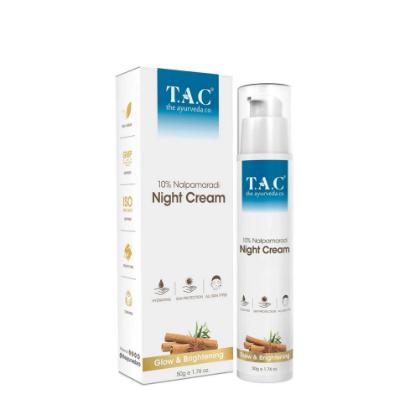 Picture of T.A.C. 10% Nalpamaradi Night Cream For Glowing & Brightening Skin With Niacinamide Reduces Tan & Pigmentation 50g
