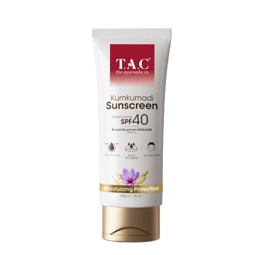 Picture of T.A.C. Kumkumadi Ultra Light SPF 40 Sunscreen PA+++, UVA/UVB & Sun Protection 50gm