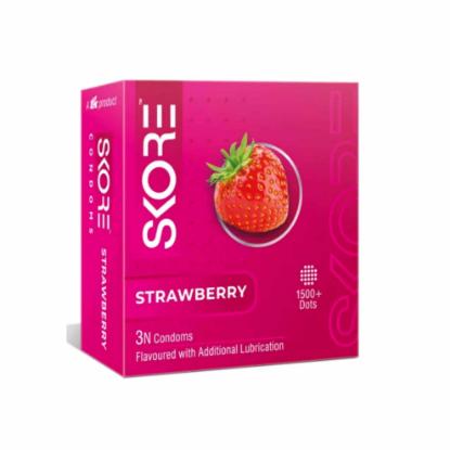Picture of Skore Strawberry Flavoured Condom 3'S