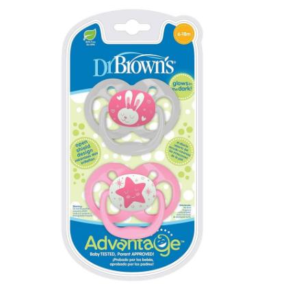 Picture of Dr. Brown's Advantage Pacifiers, Stage 2, Pink Airplanes, 2 pack (PA22003-INTL)