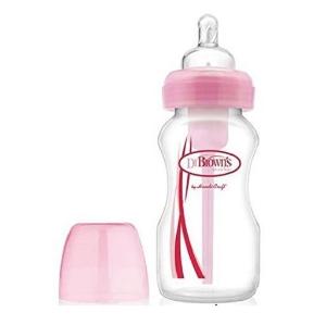 Picture of Dr. Brown's 9 oz / 270ml PP Wide-Neck "Options" Baby Bottle - Pink, 1-Pack (WB91305-ESX)