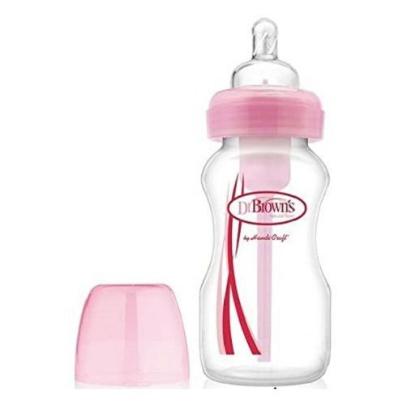 Picture of Dr. Brown's 9 oz / 270ml PP Wide-Neck "Options" Baby Bottle - Pink, 1-Pack (WB91305-ESX)