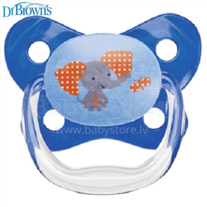 Picture of Dr. Brown's PreVent Contoured SHIELD Pacifier, Stage 2, Blue, 1-Pack (PV21407-ES)