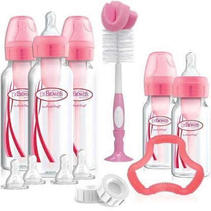 Picture of Dr. Brown's Options+ Narrow Anti-Colic Baby Bottle PINK Gift Set (SB05305-ESX)
