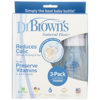 Picture of Dr. Brown's 4 oz / 120ml PP Narrow-Neck Baby Bottle, 3-Pack (180-P3)