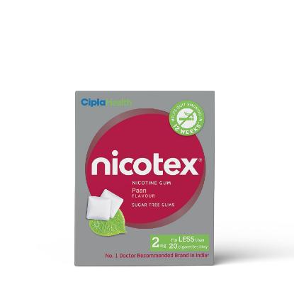 Picture of Nicotex Nicotine Sugar-Free Paan Flavour Gums - 12 Gums Each Pack 