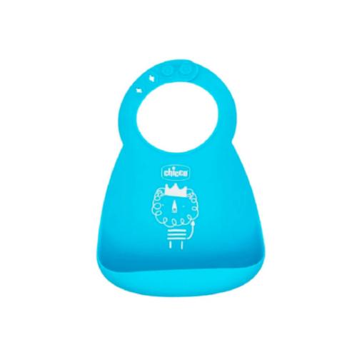 Picture of Chicco Silicone Bib With Crumble Catcher Blue