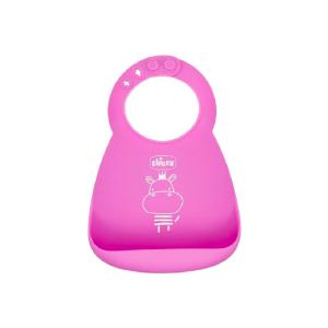 Picture of Chicco Silicone Bib With Crumble Catcher Pink