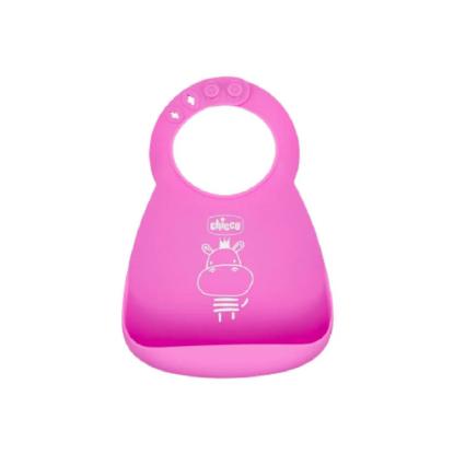Picture of Chicco Silicone Bib With Crumble Catcher Pink