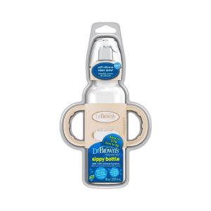 Picture of Dr.Brown 8oz/250ml Narrow Sippy Spout Bottle w/ Silicone Handles,Lt Pink,1-Pack(SB81072-P3)