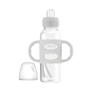 Picture of Dr.Brown 8oz/250ml Narrow Sippy Spout Bottle w/ Silicone Handles,Gray,1-Pack(SB81073-P3)