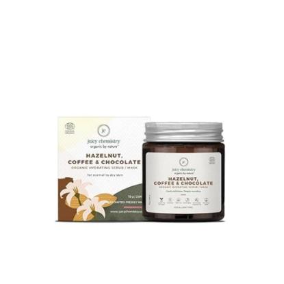Picture of Juicy Chemistry Organic Hydrating Scrub/Mask with Hazelnut, Coffee and Chocolate 75gm