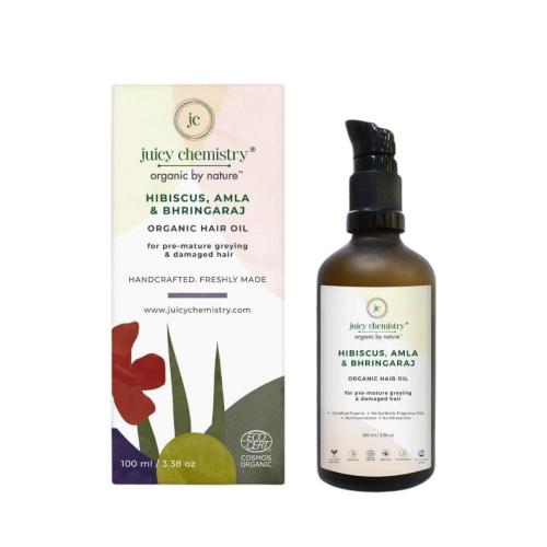 Picture of Juicy Chemistry Hibiscus, Amla & Bhringaraj Hair Oil 100ml
