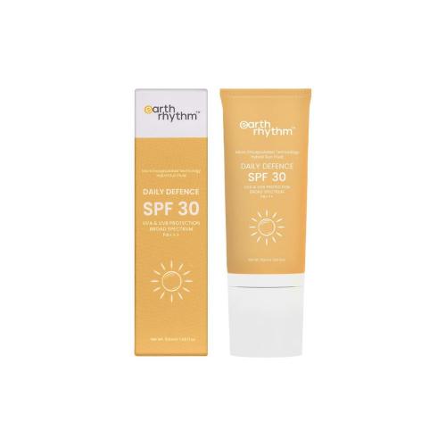 Picture of Earth Rhythm Daily Defence Hybrid Sun Fluid Sunscreen SPF 30 for All Skin Types 50ml