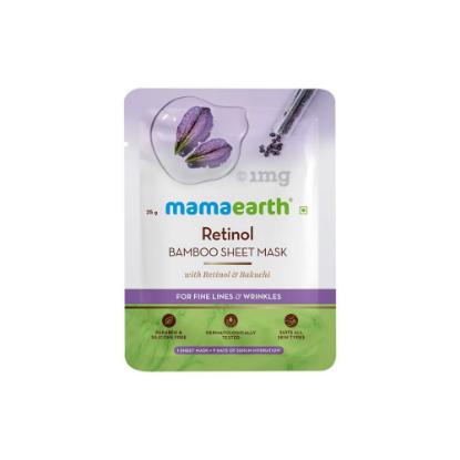 Picture of Mamaearth Retinol Bamboo Sheet Mask with Retinol & Bakuchi - 25gm