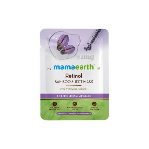 Picture of Mamaearth Retinol Bamboo Sheet Mask with Retinol & Bakuchi - 25gm