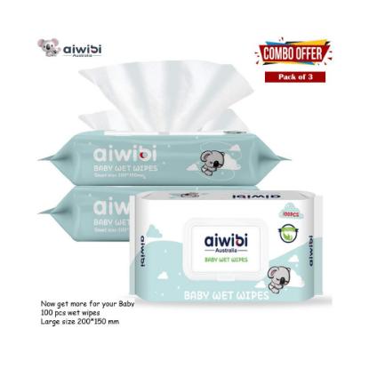 Picture of Aiwibi Baby Wet Wipes 100Pcs - Pack of 3