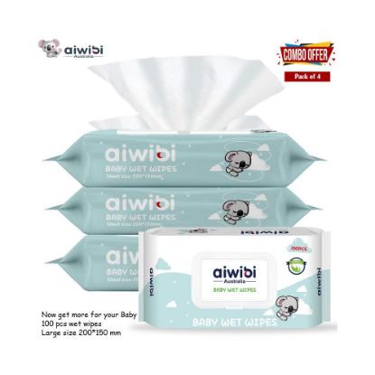 Picture of Aiwibi Baby Wet Wipes 100Pcs - Pack of 4