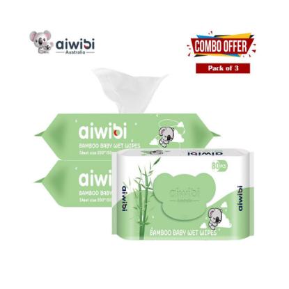 Picture of Aiwibi Bamboo Baby Wet Wipes 80Pcs - Pack of 3