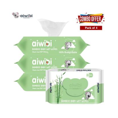 Picture of Aiwibi Bamboo Baby Wet Wipes 80Pcs - Pack of 4