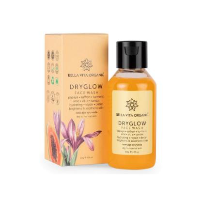 Picture of Bella Vita Organic Dry Glow Face Wash for Dry Skin with Papaya, Saffron, Turmeric, Aloe for Brightening & Hydrating - 115gm