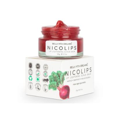 Picture of Bella Vita Organic Nico Lips Lip Lightening Scrub For Dark, Dry, Chapped & Damaged Lips - 20gm