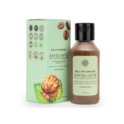 Picture of Bella Vita Organic Exfoliate Face and Body Scrub Grit for Skin Brightening and Tan Removal - 75gm