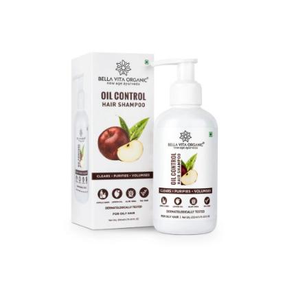 Picture of Bella Vita Organic Oil Control Shampoo For Oily Hair & Scalp Anti Dandruff, Neem, Tea Tree & Basil - 200ml