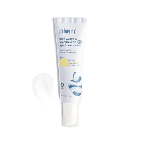 Picture of Plum 2% Niacinamide & Rice Water SPF 50 PA+++ Hybrid Sunscreen 50gm