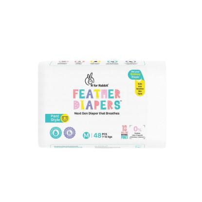 Picture of R for Rabbit Feather Diaper M (Pant Style) - 48Pcs